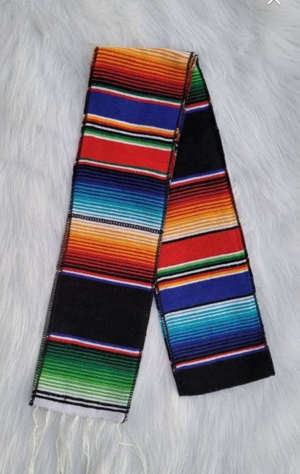 Embroidered Mexican Serape Stole