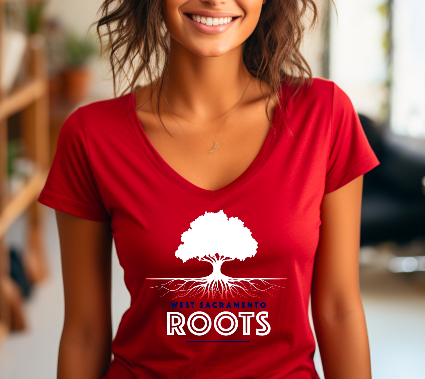 Roots Original Logo Women's V-Neck T-Shirt