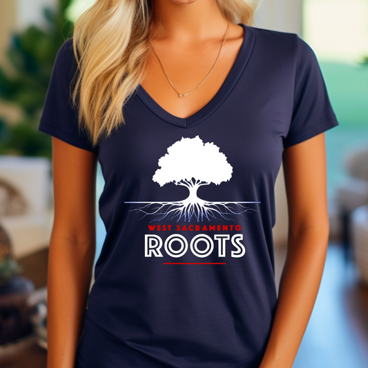 Roots Original Logo Women's V-Neck T-Shirt